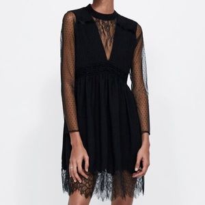 Zara Lace beaded mini/midi dress